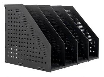 Лоток вертикальный Deli 78996DK-GREY 4отд. складной A4 332x256x243мм темно-серый пластик - фото 8