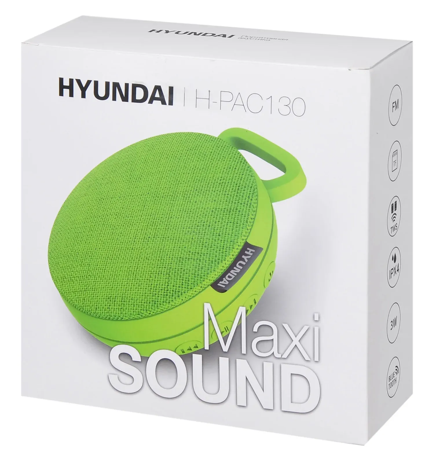 Колонка порт. Hyundai H-PAC130 св.зеленый 3W 1.0 BT 10м 300mAh - фото 1
