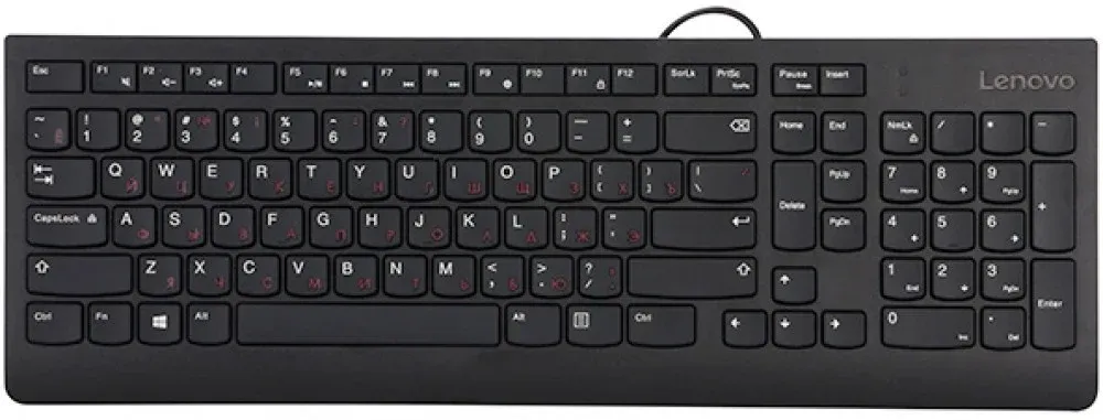 Клавиатура Lenovo 300 черный USB для ноутбука GX30M39684 кабель 1.8м - фото 2