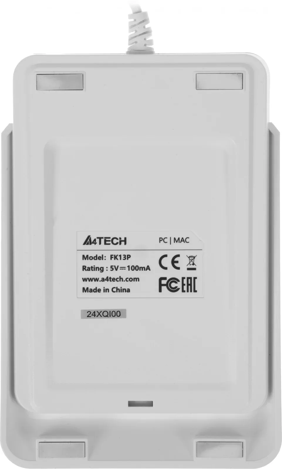 Числовой блок A4Tech FK13P белый USB slim для ноутбука FK13P WHITE кабель 1.5м - фото 2
