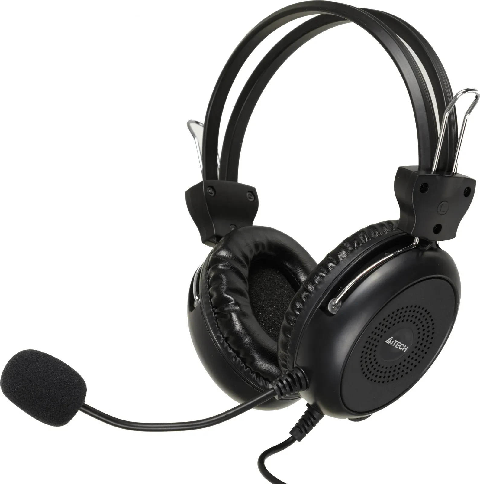 Гарнитуры наушники с микрофоном A4TECH HU-30 черный - фото 1