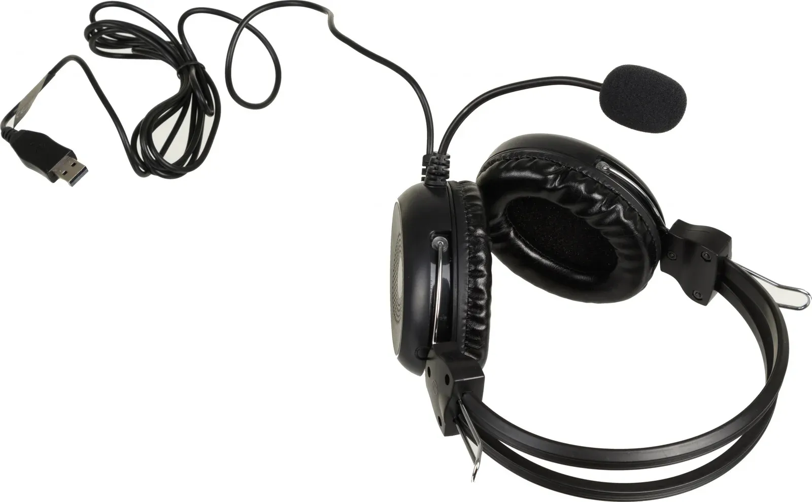 Гарнитуры наушники с микрофоном A4TECH HU-30 черный - фото 2