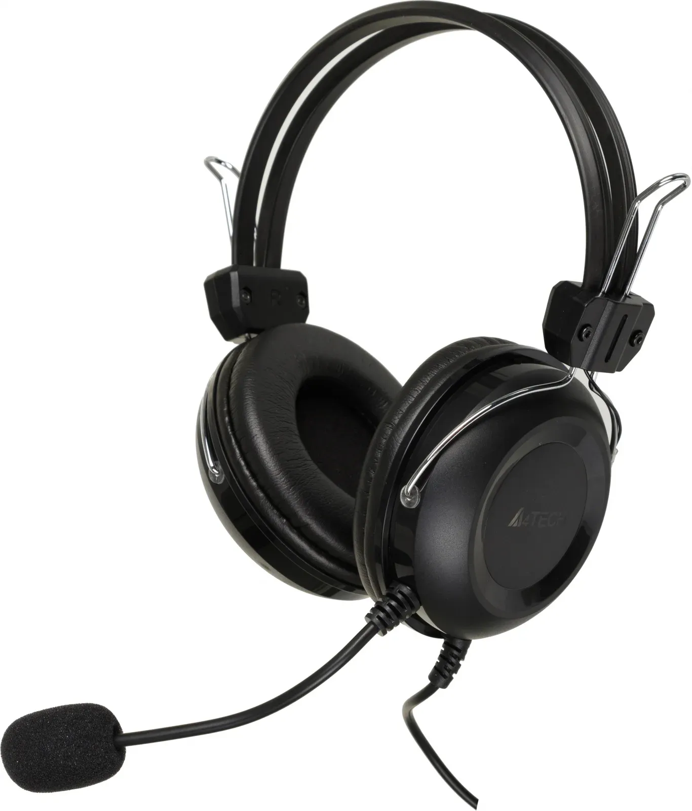 Гарнитуры наушники с микрофоном A4TECH HU-35 черный - фото 1