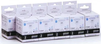 Лампа светодиодная Gauss Elementary MR16 5.5Вт цок.:GU10 спот 220B св.свеч.бел.нейт. упак.:10шт 13626 - фото 3