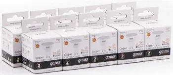 Лампа светодиодная Gauss Elementary MR16 7Вт цок.:GU10 спот 220B св.свеч.бел.теп. упак.:10шт 13617 - фото 4
