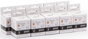 Лампа светодиодная Gauss Elementary MR16 7Вт цок.:GU5.3 спот 220B св.свеч.бел.теп. MR16 упак.:10шт 13517 - фото 4