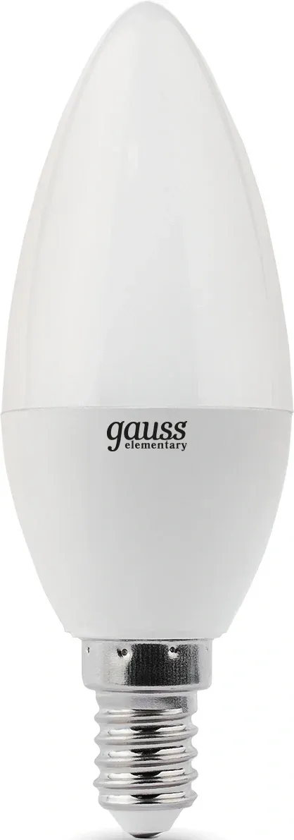 Лампа светодиодная Gauss Elementary 8Вт цок.:E14 свеча 220B св.свеч.бел.теп. С37 упак.:10шт 33118 - фото 3