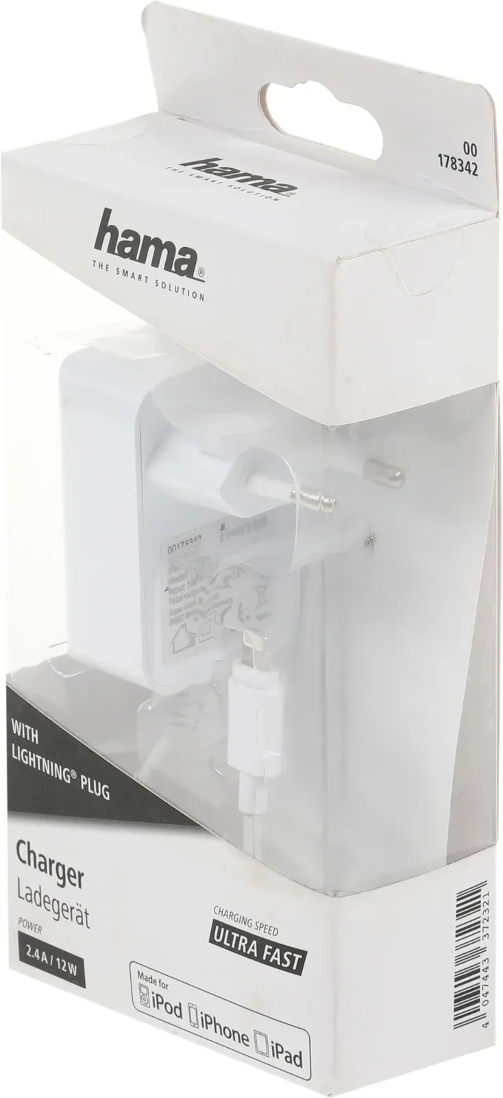 Сетевое зар./устр. Hama H-178342 12W 2.4A для Apple белый 00178342 - фото 3