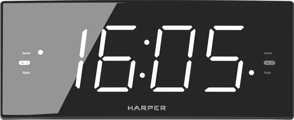 Радиобудильник Harper HCLK-2050 черный LED подсв:белая часы:цифровые AM/FM - фото 3