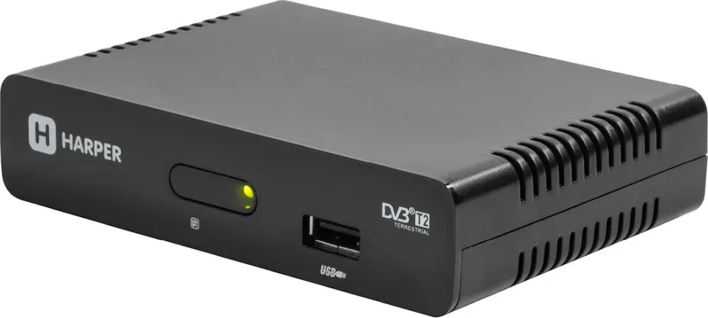 Ресивер DVB-T2 Harper HDT2-1108 черный - фото 2