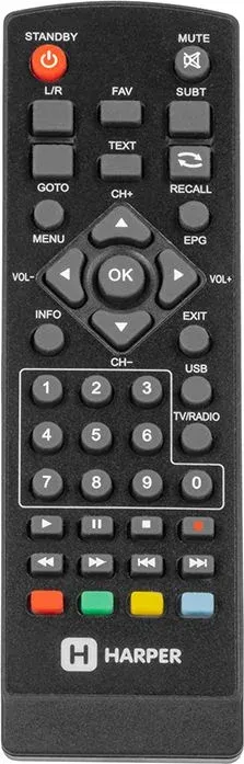 Ресивер DVB-T2 Harper HDT2-1108 черный - фото 4