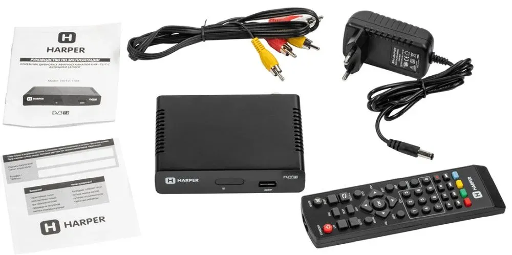 Ресивер DVB-T2 Harper HDT2-1108 черный - фото 5