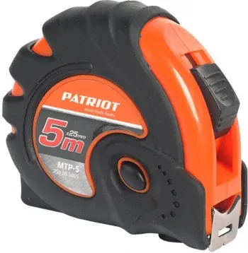 Рулетка строительная Patriot MTP-5 дл.полотна 5м изм.шкала в см зацеп простой черный/оранжевый 350005005 - фото 2