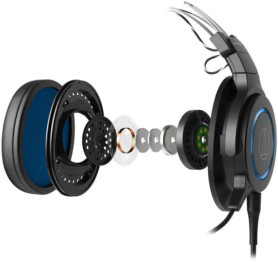 Наушники с микрофоном Audio-Technica ATH-G1 черный/синий 2м мониторные оголовье 80000808 - фото 6