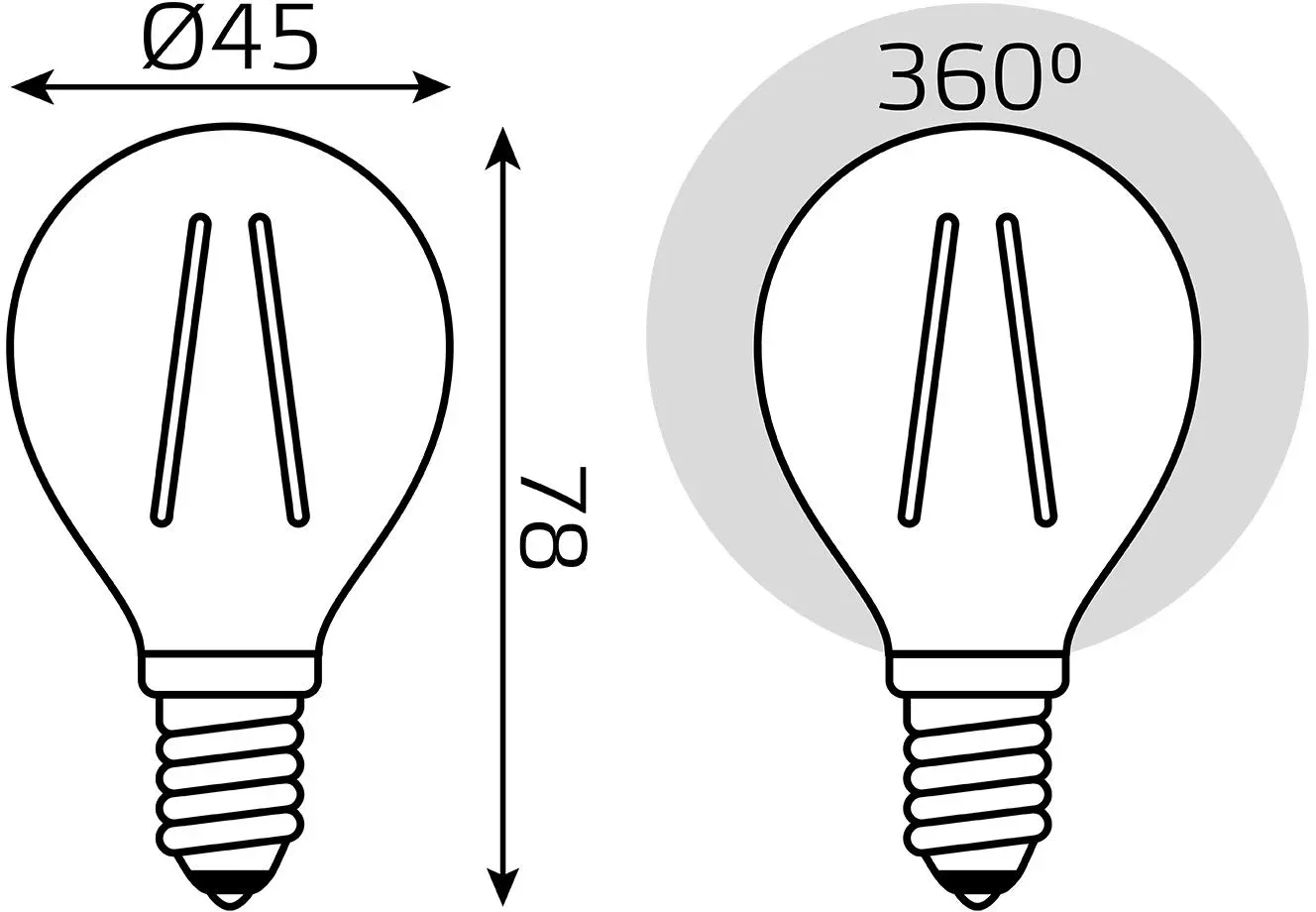Лампа филам. Gauss Filament 5Вт цок.:E14 свеча 220B св.свеч.бел.нейт. упак.:1шт 105801205 - фото 6