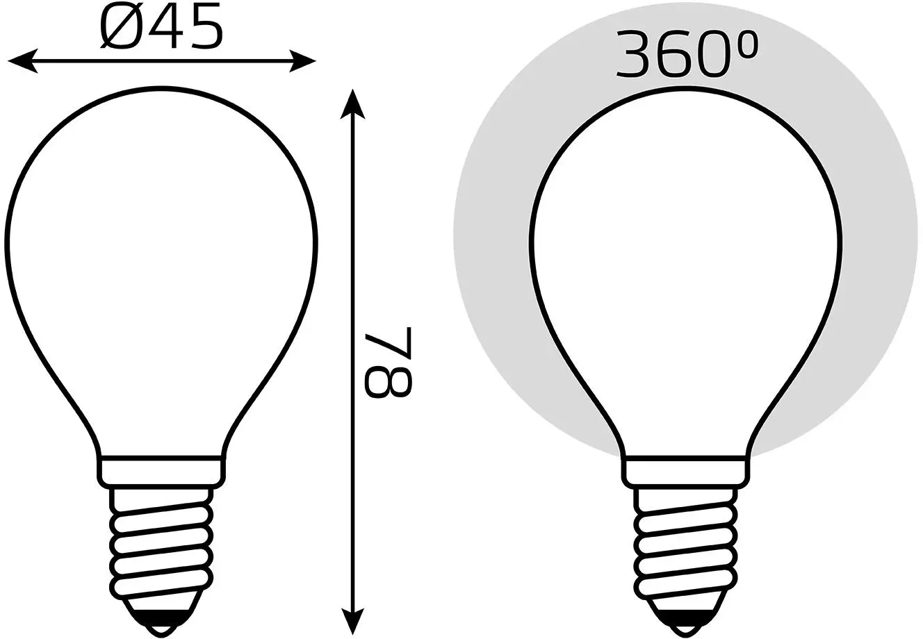 Лампа светодиодная Gauss Filament 5Вт цок.:E14 шар 220B св.свеч.бел.нейт. упак.:1шт 105201205 - фото 3