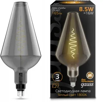 Лампа филам. Gauss Filament Vase 8.5Вт цок.:E27 свеча 220B св.свеч.бел.теп. упак.:1шт 180802005 - фото 6