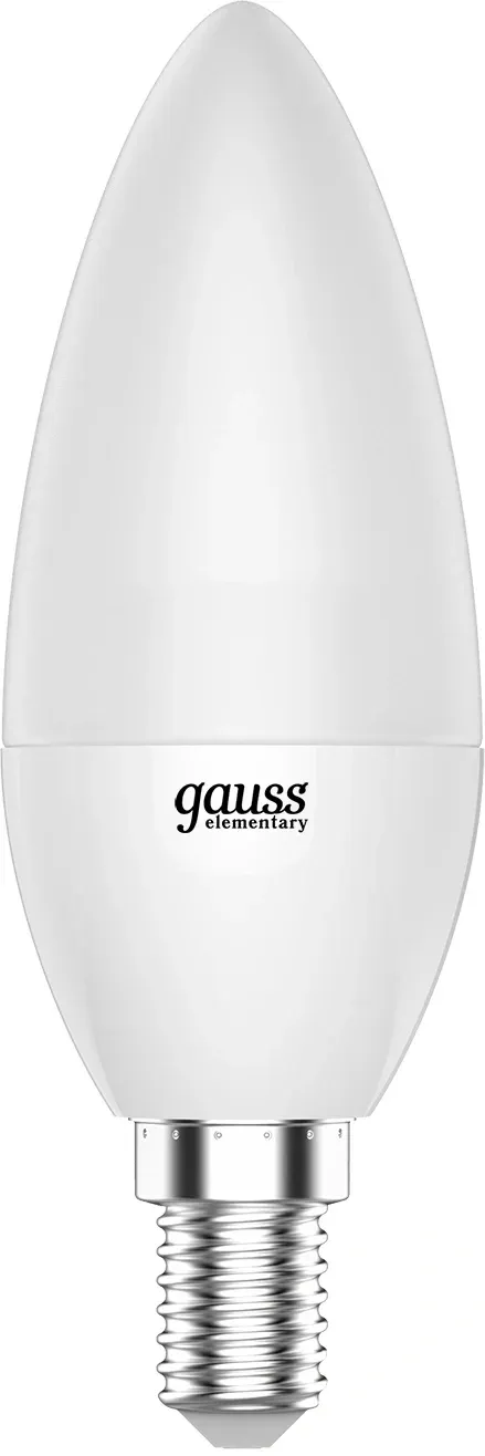 Лампа светодиодная Gauss Elementary 6Вт цок.:E14 свеча 220B св.свеч.бел.нейт. С35 упак.:1шт 33126 - фото 2