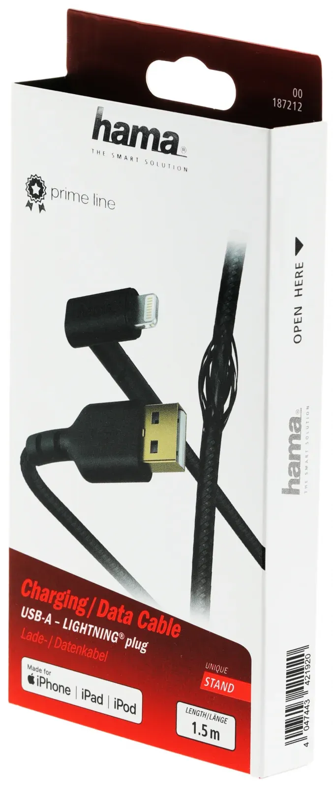 Кабель Hama 00187212 USB m-Lightning m 1.5м черный - фото 4