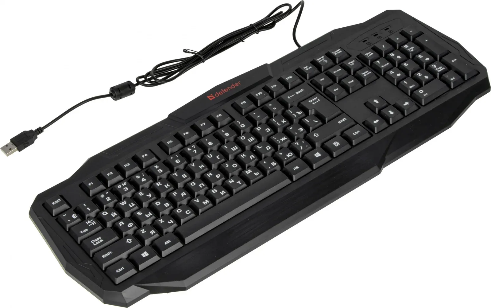 Клавиатура Defender HB-330L черный USB LED подставка для запястий 45330 кабель 1.5м - фото 8