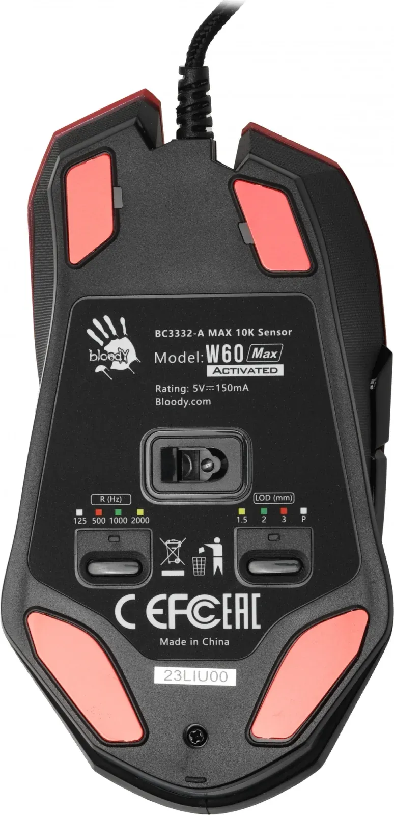Мышь A4Tech Bloody W60 Max красный оптическая 10000dpi USB 10but - фото 3