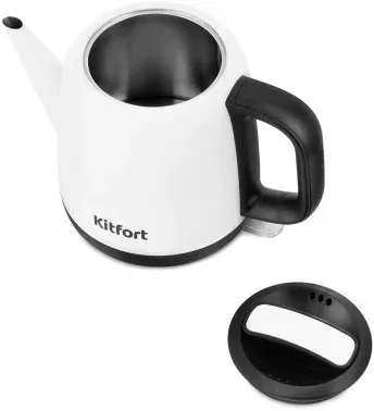 Чайник электрический Kitfort KT-6112 1л. 1630Вт белый/черный корпус: металл/пластик КТ-6112 - фото 6
