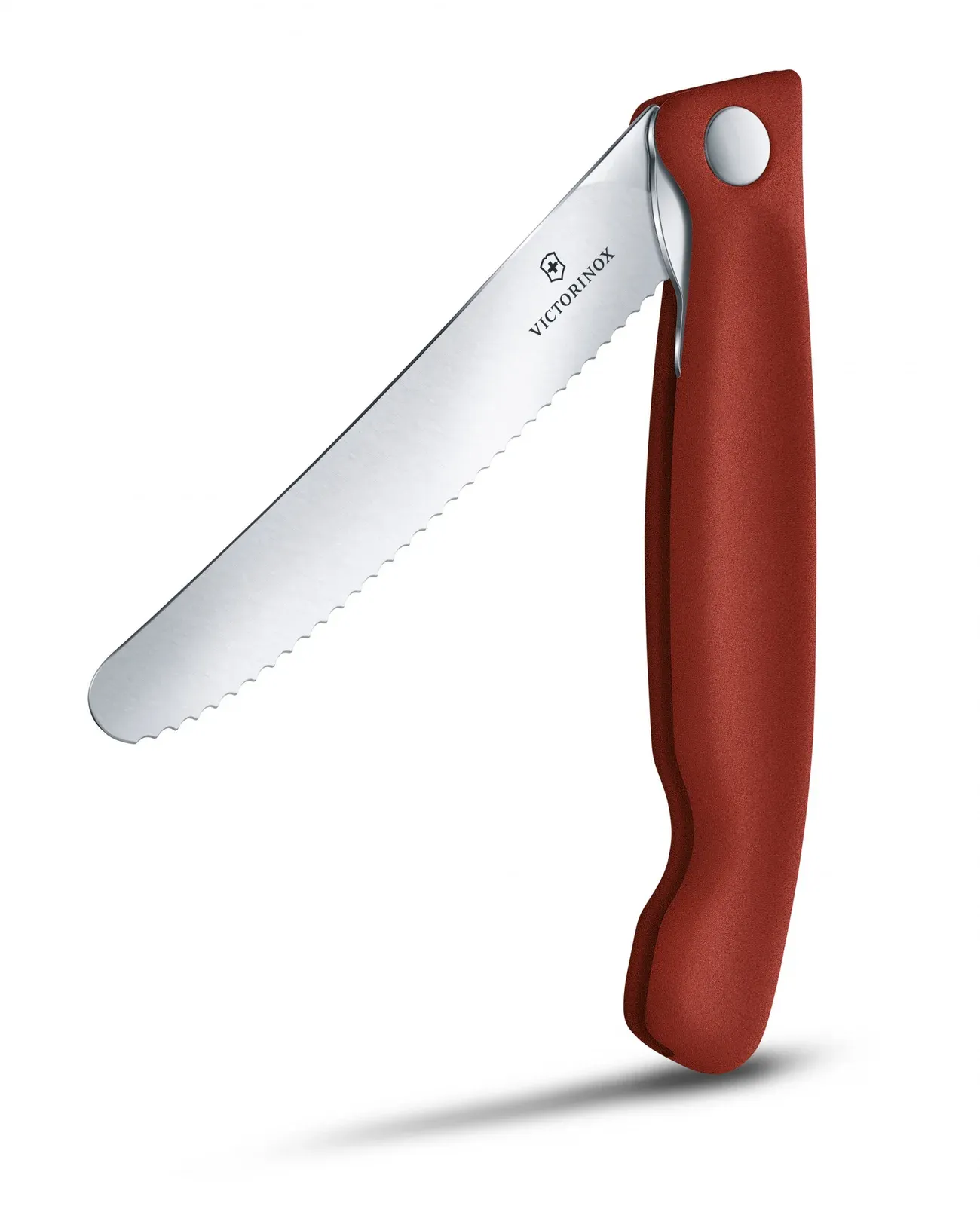 Нож кухонный Victorinox Swiss Classic 6.7831.FB стальной столовый лезв.110мм серрейт. заточка красный блистер - фото 1