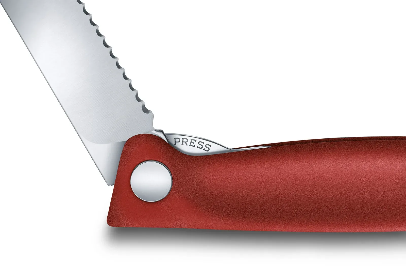 Нож кухонный Victorinox Swiss Classic 6.7831.FB стальной столовый лезв.110мм серрейт. заточка красный блистер - фото 2