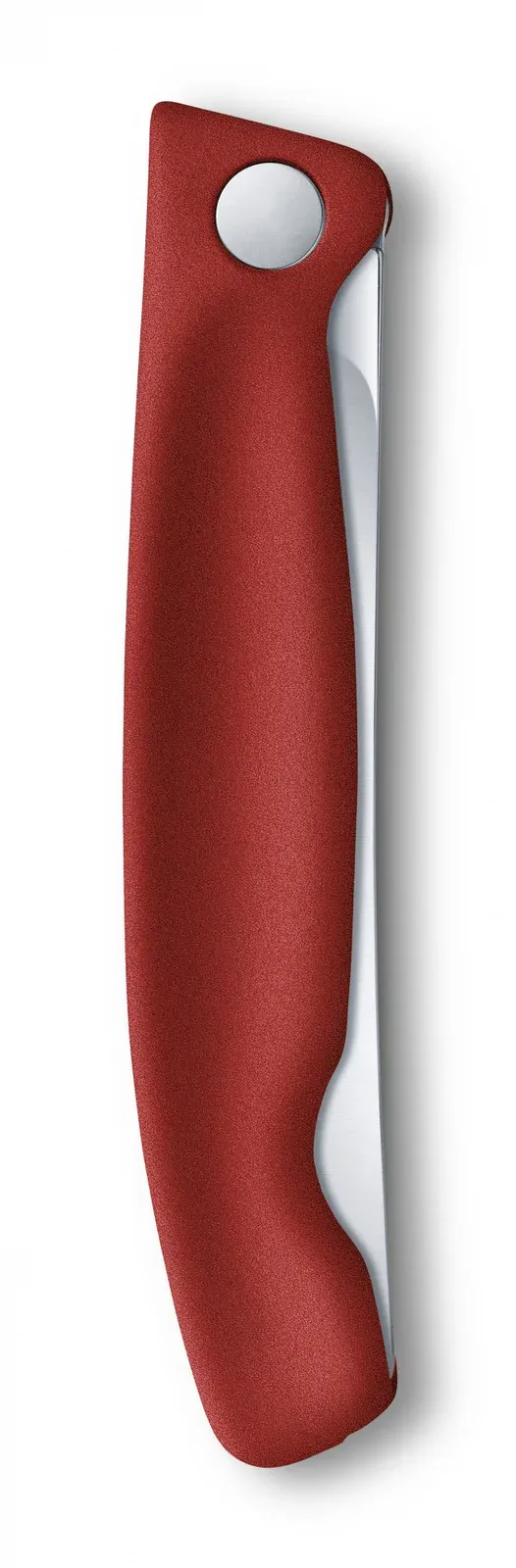 Нож кухонный Victorinox Swiss Classic 6.7831.FB стальной столовый лезв.110мм серрейт. заточка красный блистер - фото 6