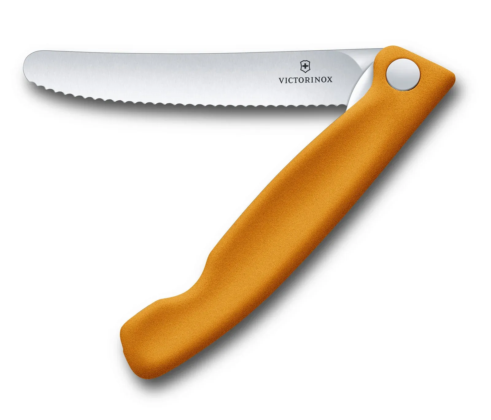 Нож кухонный Victorinox Swiss Classic 6.7836.F9B стальной для овощей лезв.110мм серрейт. заточка оранжевый блистер - фото 1