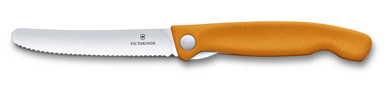 Нож кухонный Victorinox Swiss Classic 6.7836.F9B стальной для овощей лезв.110мм серрейт. заточка оранжевый блистер - фото 6