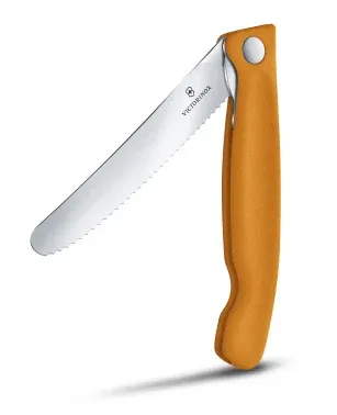 Нож кухонный Victorinox Swiss Classic 6.7836.F9B стальной для овощей лезв.110мм серрейт. заточка оранжевый блистер - фото 7