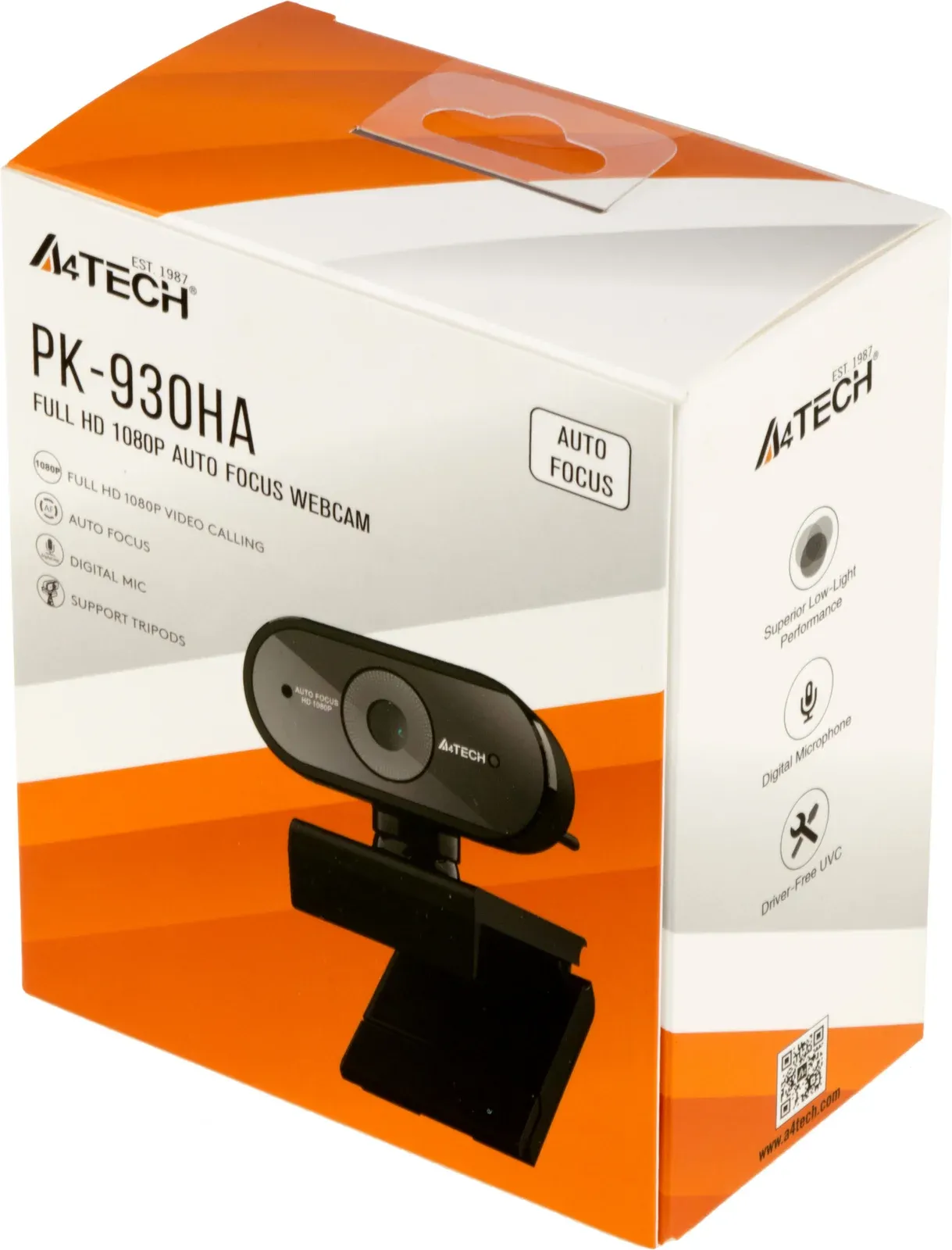 Камера Web A4Tech PK-930HA черный 2Mpix 1920x1080 USB2.0 с микрофоном - фото 2