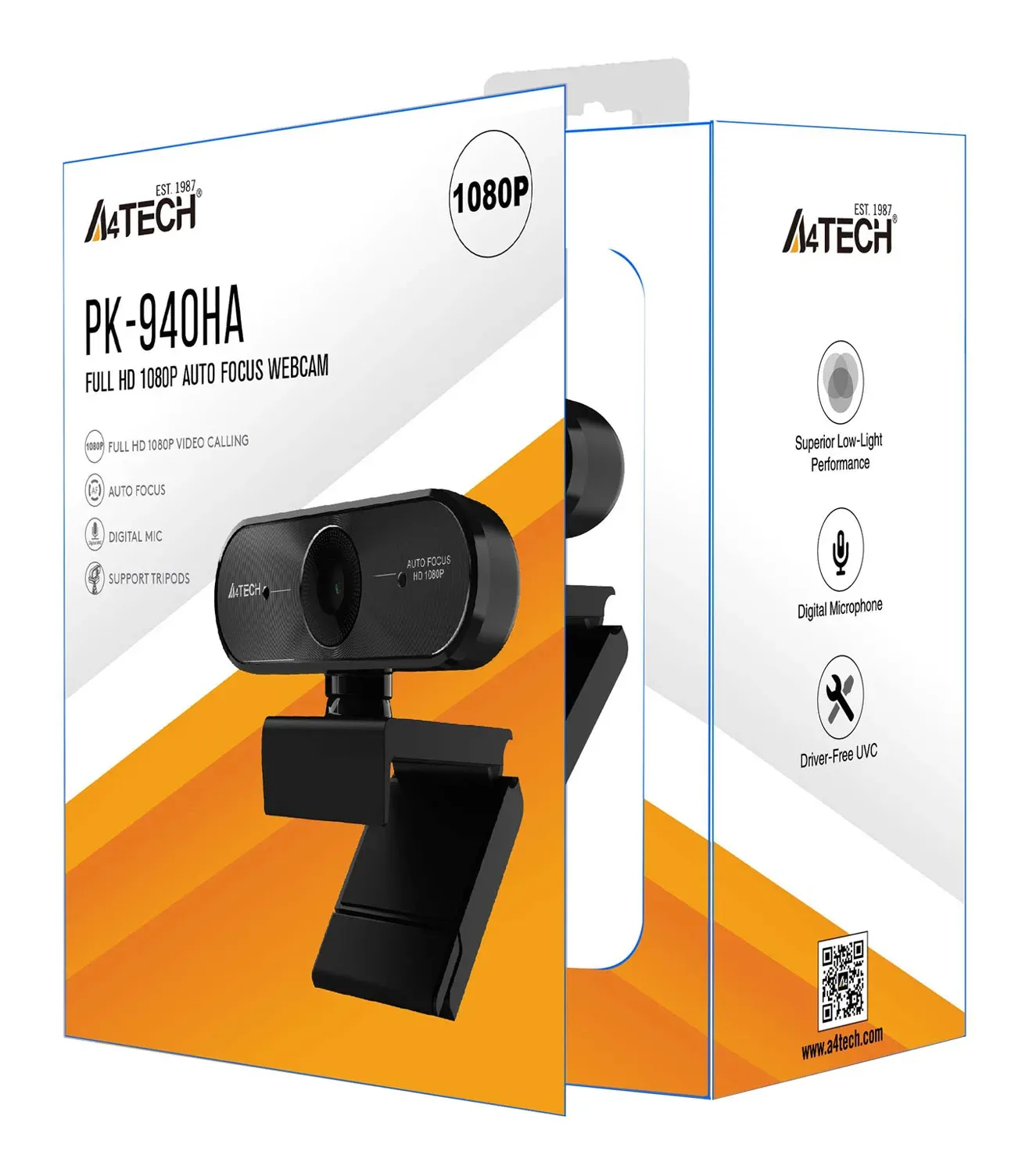 Камера Web A4Tech PK-940HA черный 2Mpix 1920x1080 USB2.0 с микрофоном - фото 3