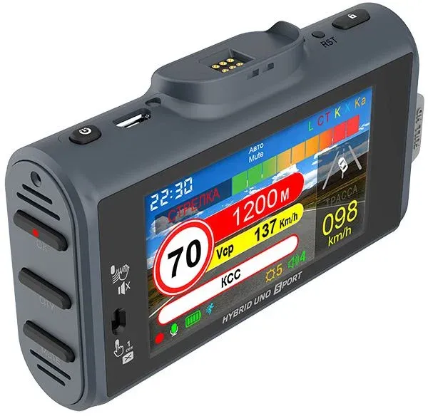 Видеорегистратор с радар-детектором Silverstone F1 Hybrid UNO SPORT серый 1080p 140гр. GPS AIT 8339 - фото 3