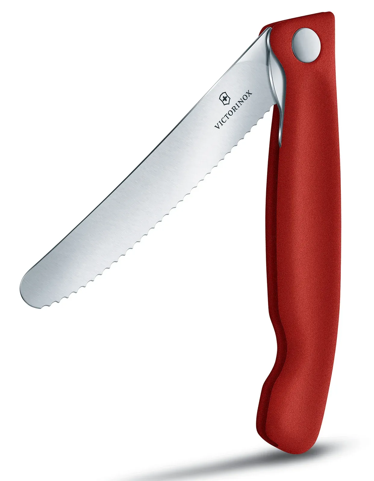 Нож кухонный Victorinox Swiss Classic 6.7191.F1 стальной столовый для овощей лезв.110мм серрейт. заточка красный/черный карт.коробка - фото 1