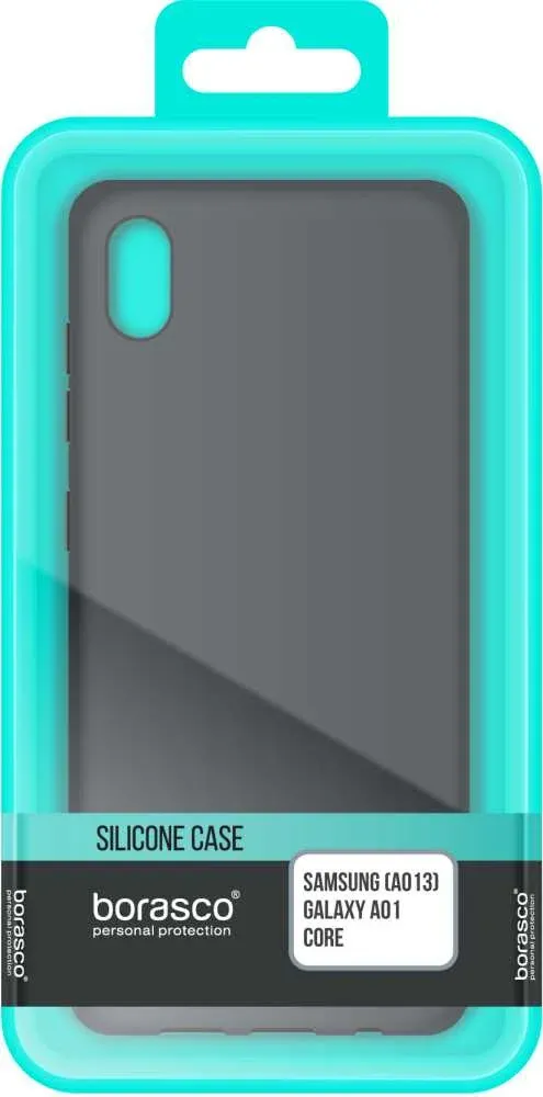 Чехол клип-кейс BoraSCO для Samsung Galaxy A01 Core Silicone Case черный матовый 39204