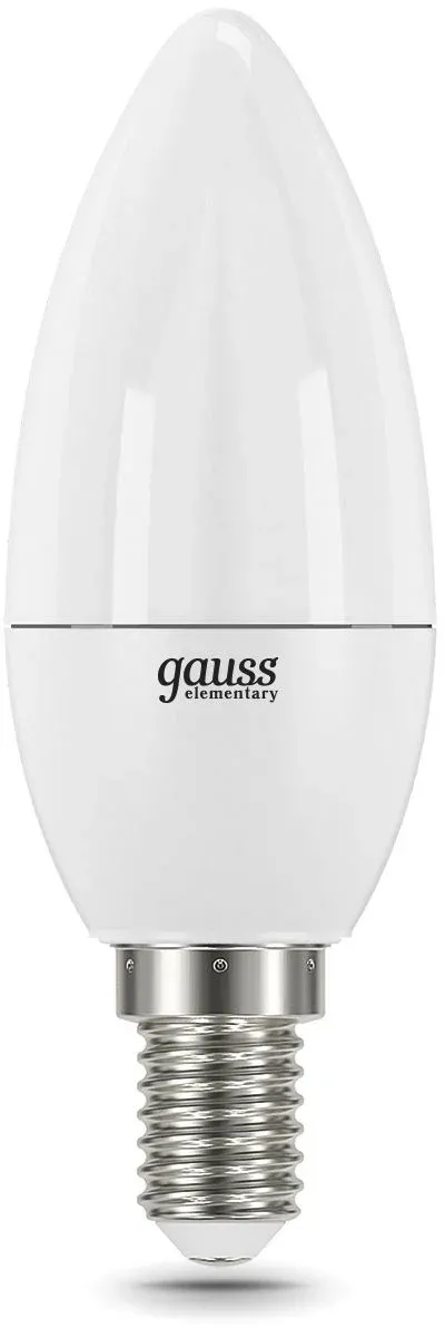 Лампа светодиодная Gauss Elementary 12Вт цок.:E14 свеча 220B св.свеч.бел.нейт. C37 упак.:10шт 33122 - фото 2