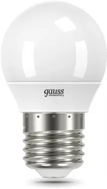 Лампа светодиодная Gauss Elementary 12Вт цок.:E27 шар 220B св.свеч.бел.нейт. упак.:10шт 53222 - фото 8