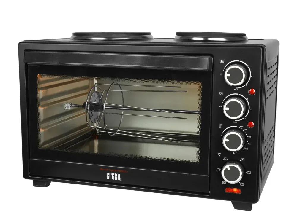 Мини-печь GFGril GFO-40 HOT PLATES 38л. 1600Вт черный, 38 л - фото 4