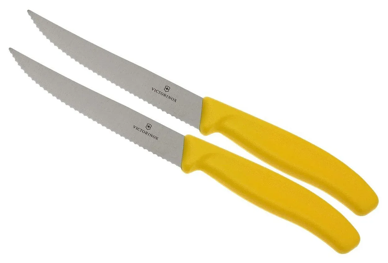 Набор ножей Victorinox Swiss Classic 6.7936.12L8B 6.7936.12L8B для пиццы компл.:2предм. желтый блистер - фото 2