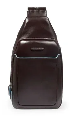 Рюкзак слинг мужской Piquadro Blue Square CA4827B2/MO коричневый натур.кожа - фото 8