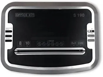 Шредер Office Kit S190 2x2 черный секр.P-6 фрагменты 7лист. 20лтр. - фото 5