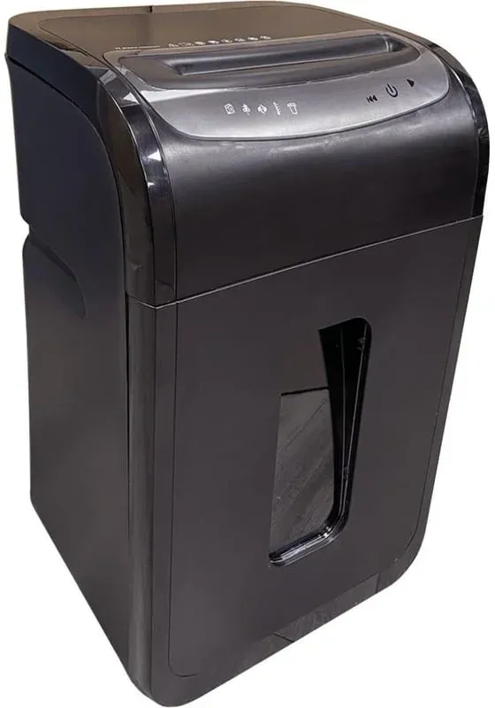 Шредер Office Kit S218 1,9x13 черный секр.P-5 фрагменты 22лист. 30лтр. скрепки скобы пл.карты CD - фото 3