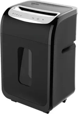 Шредер Office Kit S218 1,9x13 черный секр.P-5 фрагменты 22лист. 30лтр. скрепки скобы пл.карты CD - фото 8