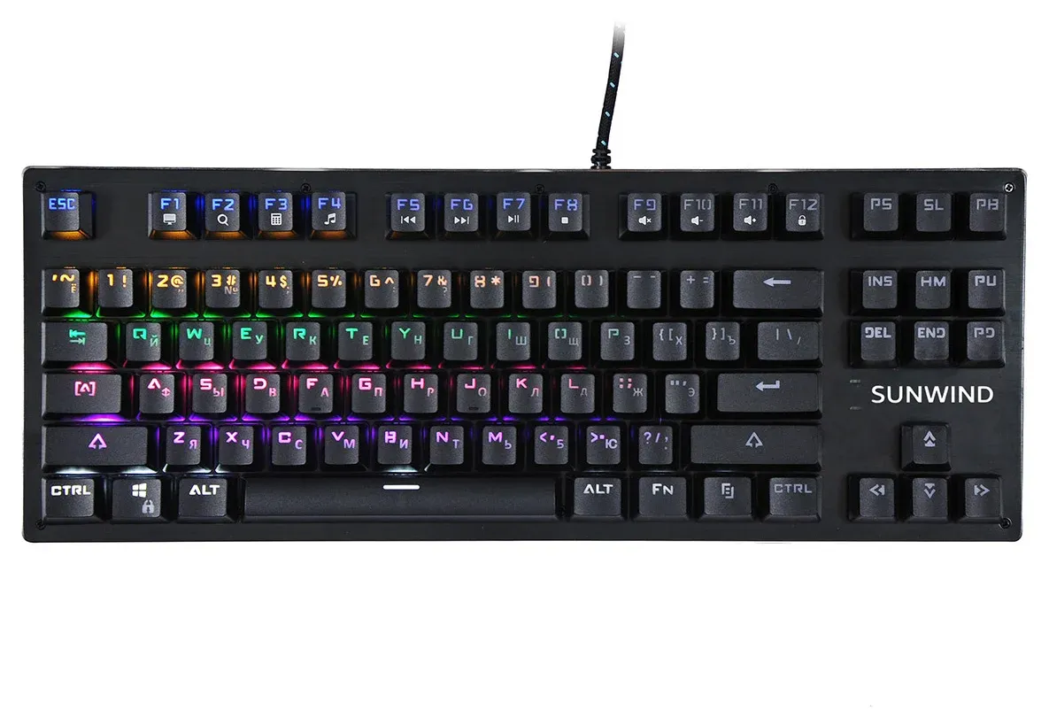 Клавиатура SunWind SW-K900G механическая черный USB Multimedia for gamer LED 1422332 кабель 1.8м - фото 3