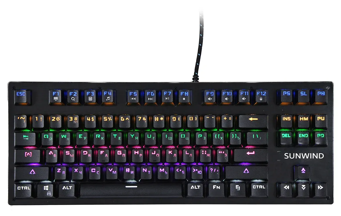 Клавиатура SunWind SW-K900G механическая черный USB Multimedia for gamer LED 1422332 кабель 1.8м - фото 4