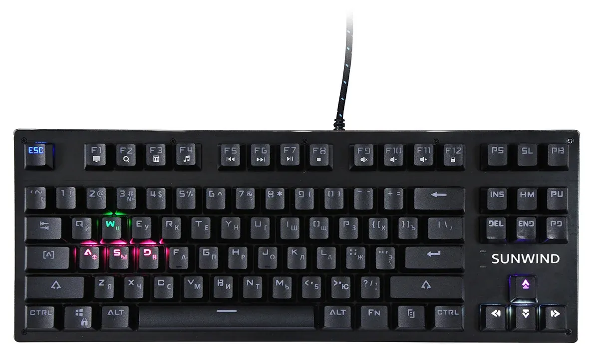 Клавиатура SunWind SW-K900G механическая черный USB Multimedia for gamer LED 1422332 кабель 1.8м - фото 5