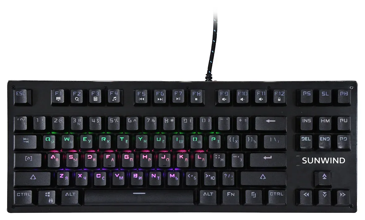 Клавиатура SunWind SW-K900G механическая черный USB Multimedia for gamer LED 1422332 кабель 1.8м - фото 6