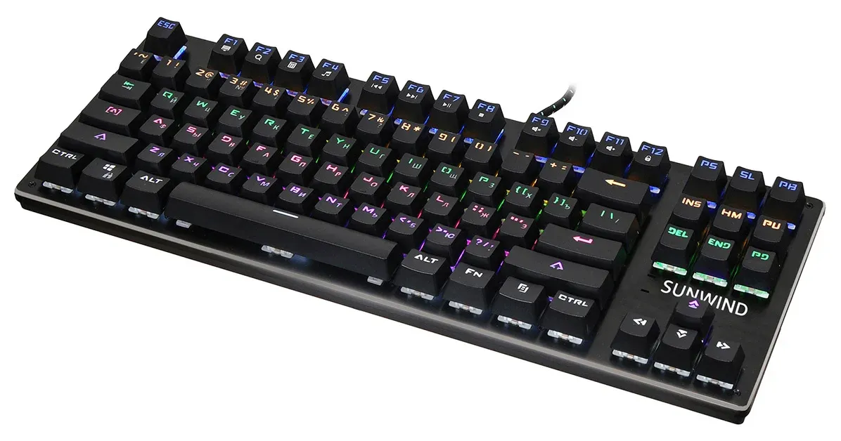 Клавиатура SunWind SW-K900G механическая черный USB Multimedia for gamer LED 1422332 кабель 1.8м - фото 8